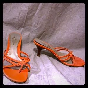 Predictions orange sandal kitten-heel